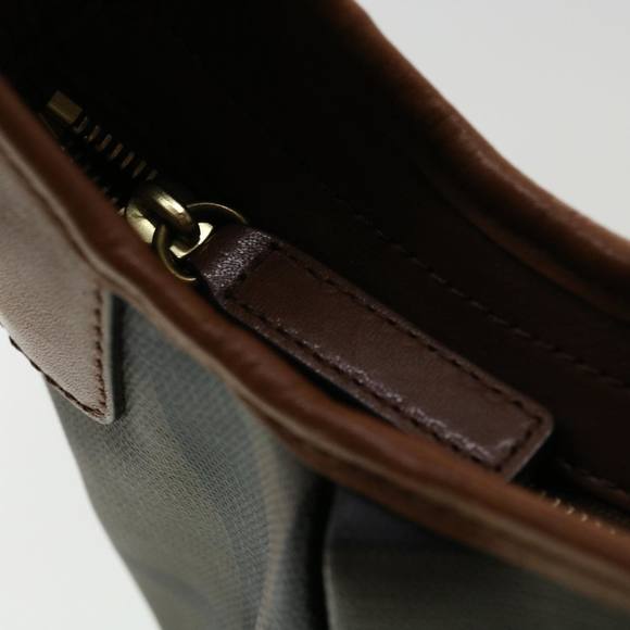 BURBERRY Nova Check Shoulder Bag Canvas Leather Brown Auth am3251 - Picture 9 of 16